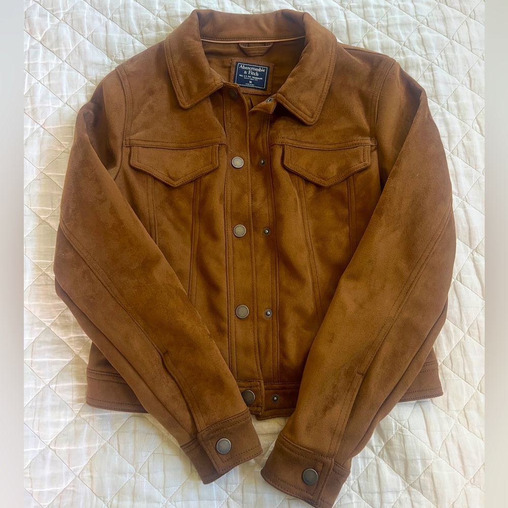 Abercrombie & Fitch Faux Suede Jacket Brown Jacket - Size M